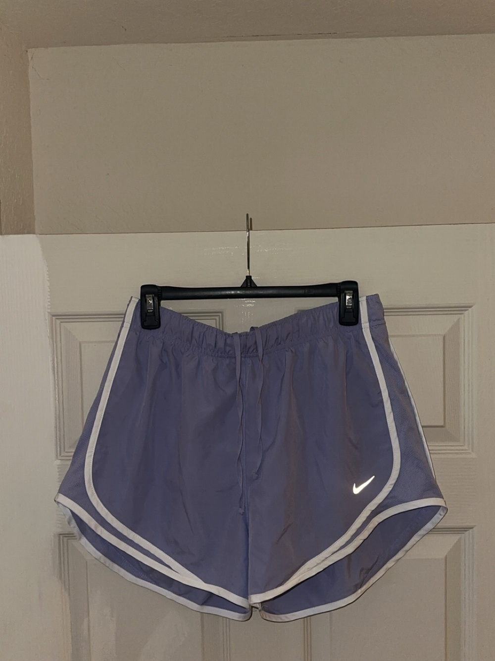 Nike Women’s Lavender Purple Running Shorts with White Trim and Built in Lining